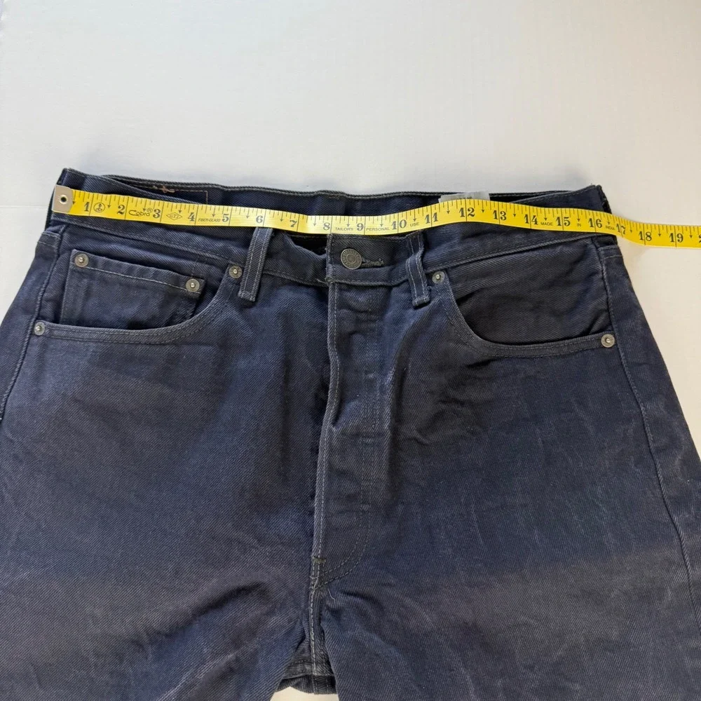 Levis‎ 501 Original Fit Jeans Mens 34x34 Navy Blue Dark Wash Button Fly Straight